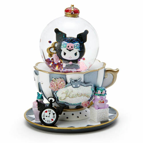 Sanrio 聖誕節系列 愛麗絲茶杯造型雪球S 擺飾 庫洛米 愛心鑰匙 灰白