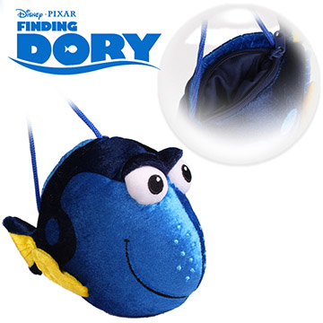 迪士尼正版授權│海底總動員 多莉Dory 拉鍊包+揹繩(電子絲絨)