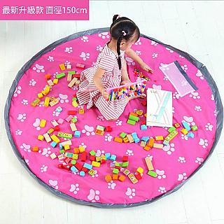 樂居家 日韓熱銷多功能萬用防汙一秒快速玩具收納袋 直徑150cm玩具墊 戶外遊戲墊 野餐墊