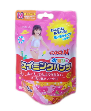 日本 大王 GOO.N 戲水專用游泳尿布-M號 (女生款)