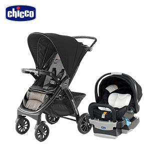 【chicco】Bravo極致完美手推車特仕版-典藏醇黑+KeyFit 手提汽座-優雅黑