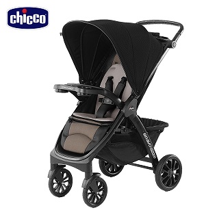【chicco】Bravo極致完美手推車特仕版-龐貝黑棕+KeyFit 手提汽座-亮麗紅