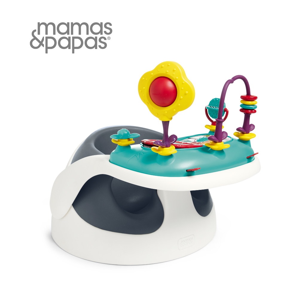 【Mamas & Papas】二合一育成椅v2含玩樂盤(岸岩藍)