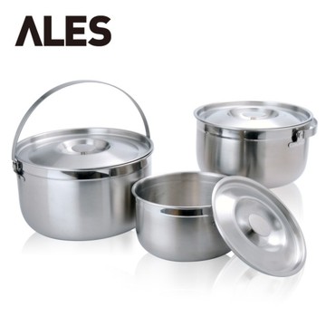 【WOKY沃廚】ALES系列台灣製316不鏽鋼調理鍋組(3入組)