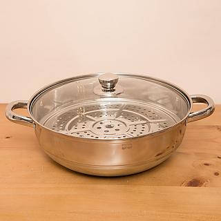 妙廚師不銹鋼蒸火鍋(附蒸片)-34cm