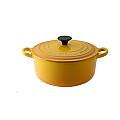 Le Creuset-圓形鑄鐵鍋(芥末黃.直徑18cm)