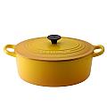 LE CREUSET-橢圓鑄鐵鍋(芥末黃.直徑25cm)