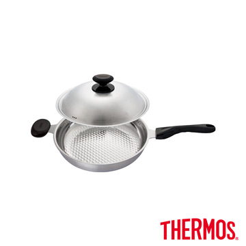 THERMOS膳魔師 新一代享瘦鍋 單柄平底鍋30cm(WOK-30HB-S)