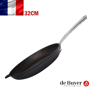 法國【de Buyer】畢耶鍋具『CHOC鑄鋁系列』單柄平底不沾鍋32cm(附握耳)