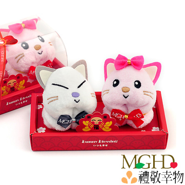 【MGHD】納福貓 蛋糕毛巾-伴侶小禮盒