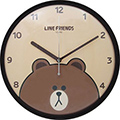 LINE FRIENDS熊大款/可愛療癒系/掃描超靜音掛鐘/JM-W569LE-BR/31cm