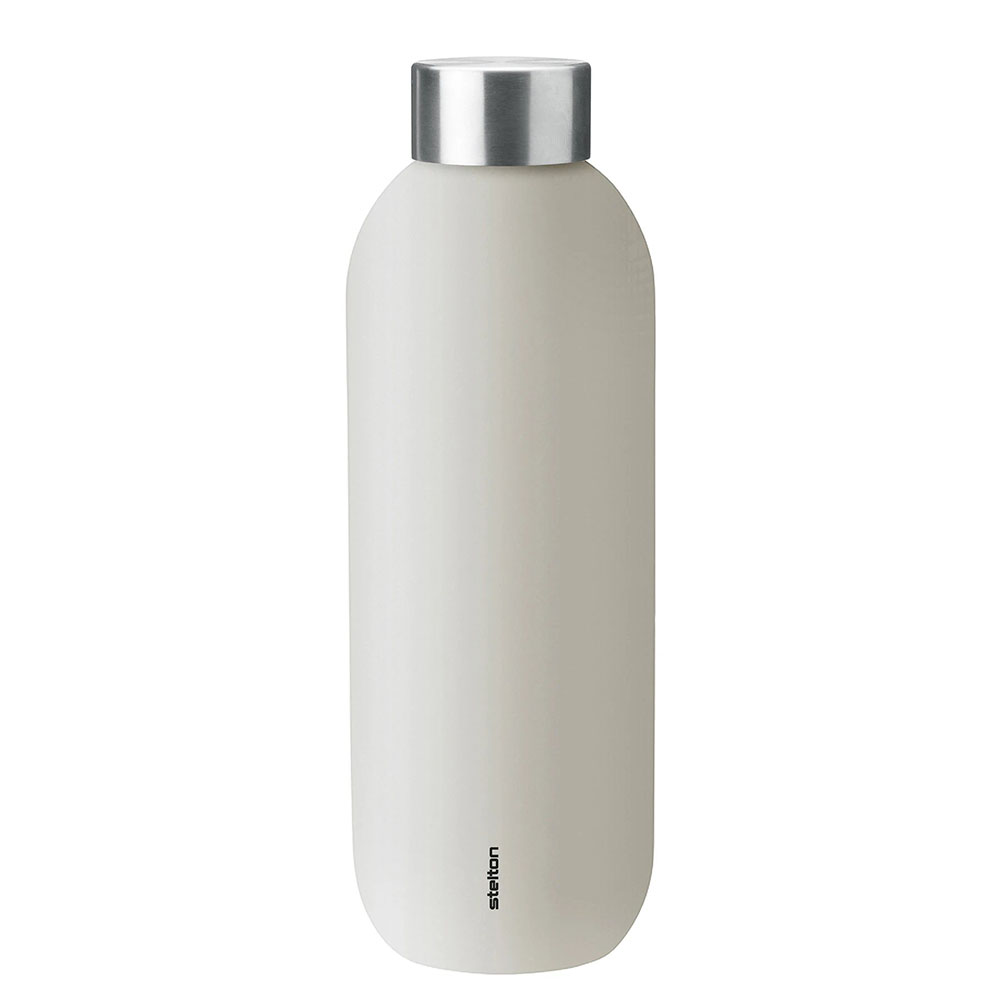 Stelton Keep Cool Bottle 600ml 丹麥 俐落有型 保溫保冰 不鏽鋼 隨行瓶（米白色）