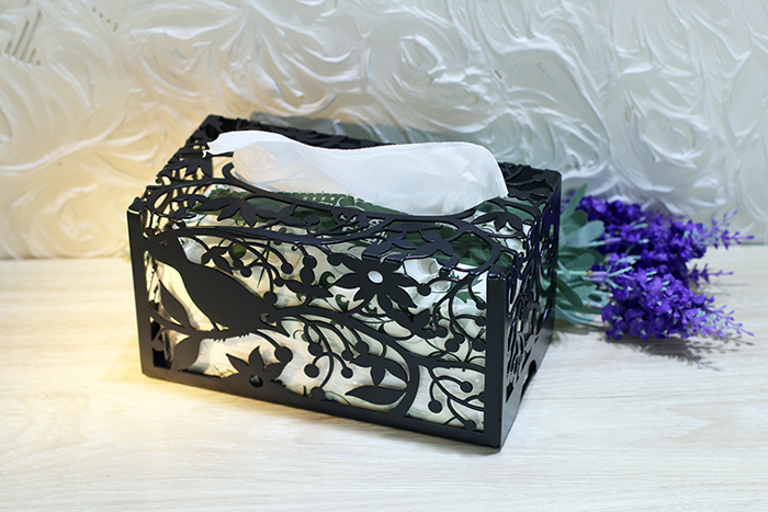 Promo [TAITRA] OPUS Metallic Crafts Facial Tissue Box Magpie on Trees ...