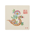 【史博文創】十二生肖吸水杯墊-蛇(彩色)