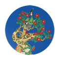 【史博文創】吸水杯墊-絹本著色花鳥(孔雀)