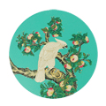 【史博文創】吸水杯墊-絹本著色花鳥(鸚鵡)