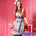 Gennie’s奇妮 輕時尚格紋秋冬孕婦背心洋裝-灰藍(G2Y02)