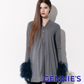Gennie’s奇妮 簡約俐落時尚孕婦長版上衣-藍(C3402)