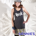 Gennie’s奇妮粉漾花火雪紡孕婦背心洋裝-鐵灰(G3123)