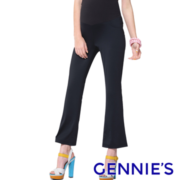 Gennie’s奇妮 魔術酷褲WinCool舒爽春夏孕婦長褲-黑(G4705)