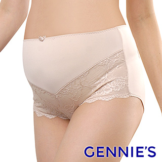 Gennie’s奇妮 不思翼蕾絲-孕婦中腰內褲-膚(GB50)