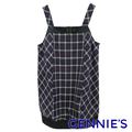 Gennie’s奇妮 時尚經典格紋秋冬孕婦長版背心上衣-千鳥紋C3451)