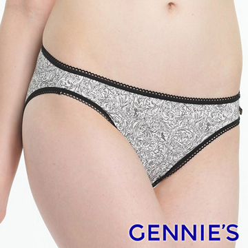 Gennie’s奇妮 環保染印花低腰內褲-迷漾黑(GB68)