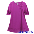 Gennie’s奇妮 褶飾斜V領層次春夏孕婦上衣-紫紅(H3108)