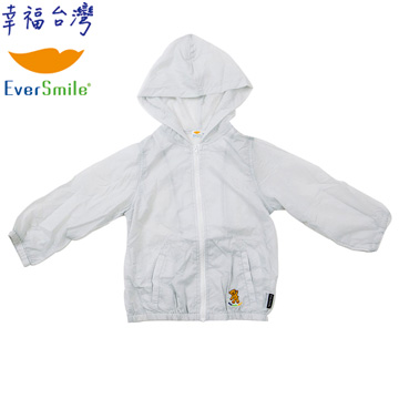 【EverSmile】連帽QQ熊風衣外套(淺灰)