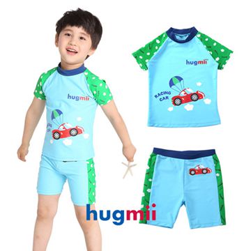 【Hugmii】童趣造型分體兒童泳裝_賽車