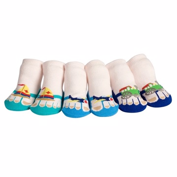 美國 Jazzy Toes 時尚造型棉襪/止滑襪/假鞋襪_三入禮盒組_交通工具組(JT3-06)