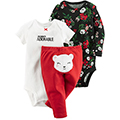 美國 Carter / Carters 嬰幼兒包屁衣與長褲屁屁圖案三件組_可愛熊_CTGBP017