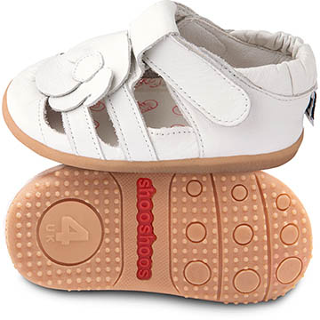 英國 shooshoos 安全無毒真皮手工涼鞋/童鞋_天使花朵_102021 (公司貨)