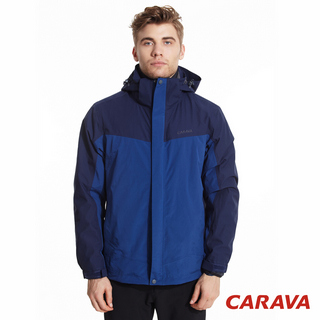 CARAVA男款兩件式防水外套(深藍)