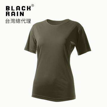 【Black Rain】女圓領短袖休閒衫 BR-112011 (14137 墨綠色)