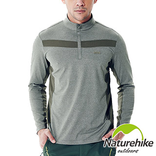 【Naturehike】防靜電立領長袖排汗衣男款-綠色