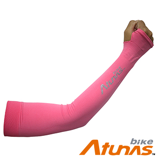 【ATUNAS 歐都納】涼感無縫抗曬袖套-開指(戶外/單車/台灣製/抗UV/透氣/高彈性BSS0020粉紅)