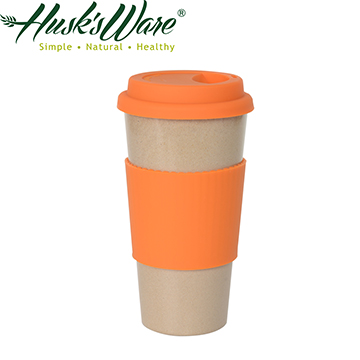 【Husk’s ware】美國Husk’s ware稻殼環保咖啡隨行杯-熱帶橙