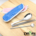 【OMORY】攜帶式不鏽鋼環保餐具3件組-2入