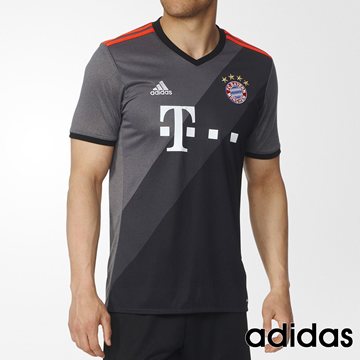 【adidas 愛迪達】男子2016 ADIDAS- FCB A JSY拜仁慕尼黑客場球衣-AZ4656-黑