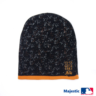 MLB-球隊雪花電繡質感橘色毛帽-大都會