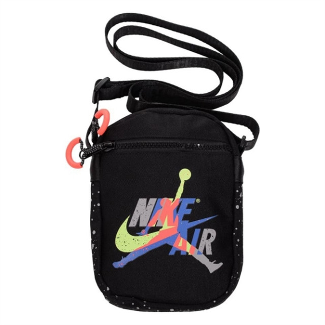 NIKE 側背包 JORDAN 黑色 彩色 小方包 9A0314-026