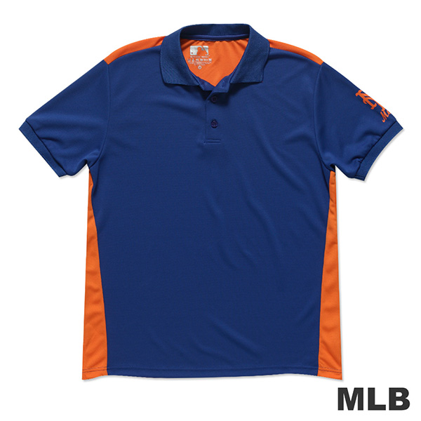 MLB-紐約大都會隊修身撞色快排POLO衫-藍(男)