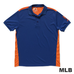MLB-紐約大都會隊修身撞色快排POLO衫-藍(男)