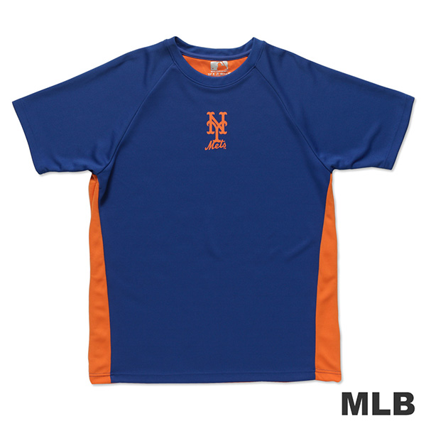 MLB-紐約大都會隊修身撞色快排拉克蘭T恤-藍 (男)