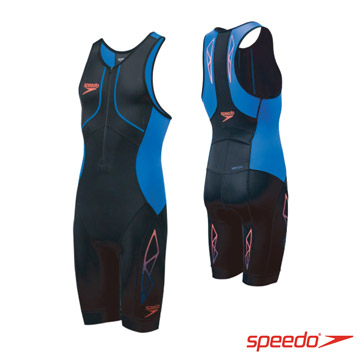SPEEDO 無袖連身 三鐵衣 成人 Fastskin Xenon 黑藍