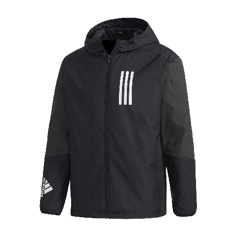 adidas 外套 W.N.D. Jacket 運動休閒 男款 愛迪達 三線 連帽外套 防風 穿搭 黑 綠 GF4023 GF4023