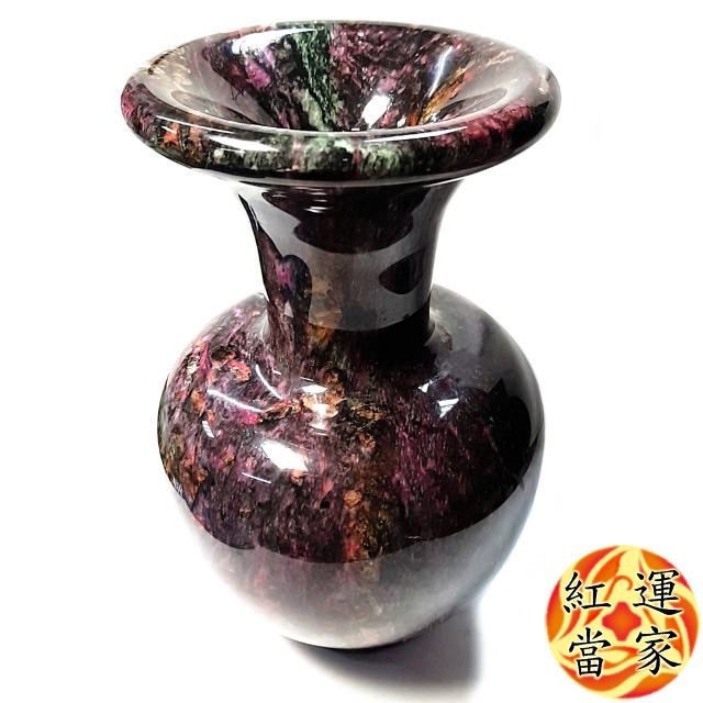 【紅運當家】七彩玉 平安富貴 花瓶寶瓶 風水擺件(瓶高 21cm) 紋路與色澤 獨一無二,開運招財與珍藏之首選