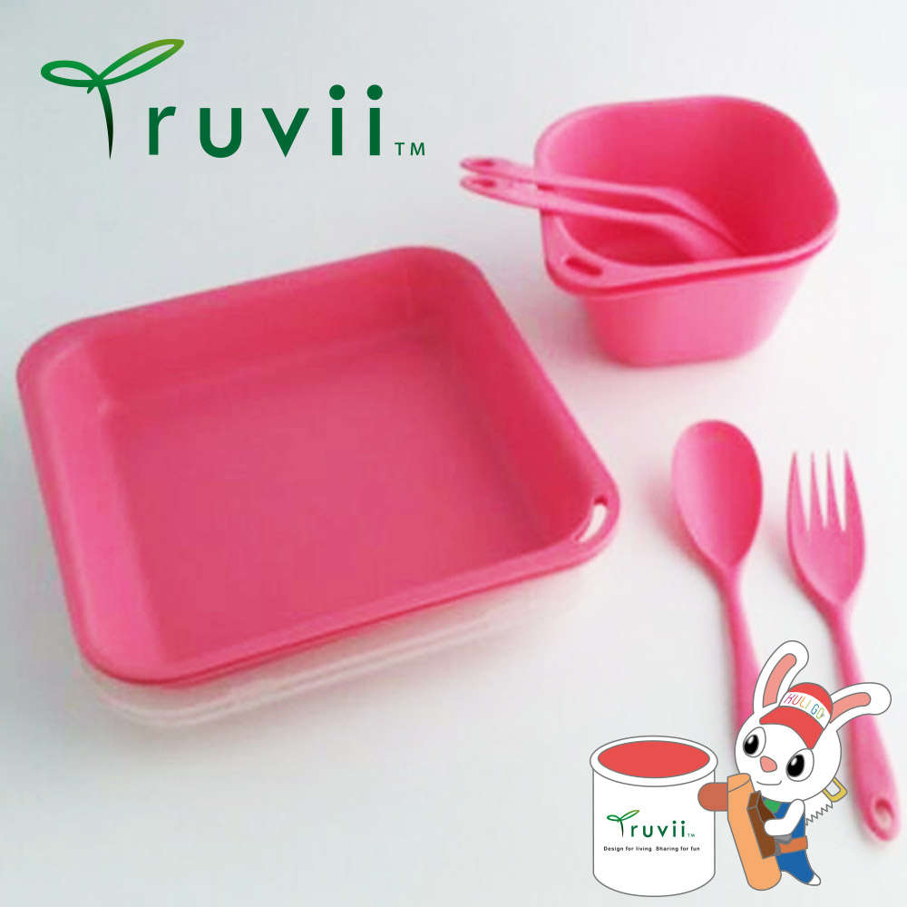 Truvii 櫻花粉抗菌餐具組