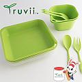Truvii 蘋果綠抗菌餐具組( 附網袋 )